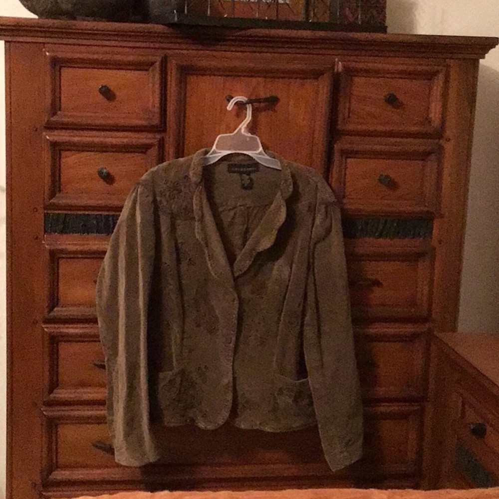 XL Elegant Brown Corduroy Women's Blazer by Alexis & Avery
